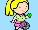 Coloring page Female tennis player painted byBRITTANY