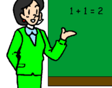 Coloring page Mathematics teacher painted byChristian Moncera