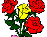 Coloring page Bunch of roses painted bysara