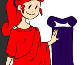 Coloring page Young Roman woman painted byjasoom