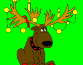 Coloring page Decorated reindeer painted bymichele