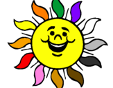 Coloring page Happy sun painted byPamela