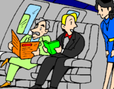 Coloring page Aeroplane passengers painted byhercules
