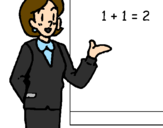 Coloring page Mathematics teacher painted bycilla