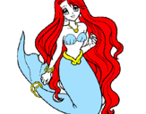 Coloring page Little mermaid painted byperla