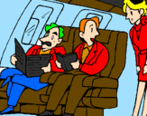 Coloring page Aeroplane passengers painted byjoel