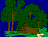 Coloring page Forest painted byJonas