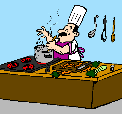 Coloring page Cook in the kitchen painted byHolly