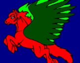 Coloring page Pegasus flying painted byL.J.