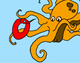 Coloring page Octopus painted byGreat