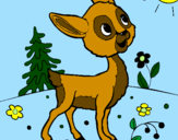 Coloring page Fawn painted byrocio