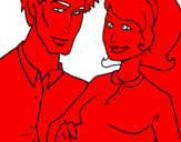 Coloring page Father and mother painted bymonsse