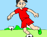 Coloring page Playing football painted byantonio