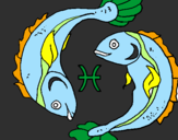 Coloring page Pisces painted byjorge