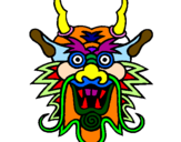 Coloring page Dragon face painted bynicolas