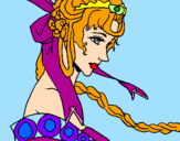 Coloring page Chinese princess painted bykendra