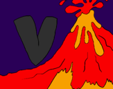 Coloring page Volcano  painted byBRITTANY