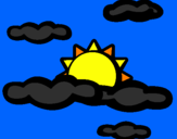 Coloring page Cloudy painted byindian