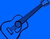 Coloring page Spanish guitar II painted byc