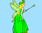Coloring page Fairy with long hair painted byalex