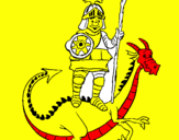 Coloring page Saint George and the dragon painted bysamuel
