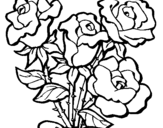 Coloring page Bunch of roses painted byMichael