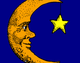 Coloring page Moon and star painted byaiste112