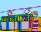 Coloring page Tram with passengers painted byhaveen
