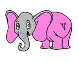 Coloring page Little elephant painted byzackery