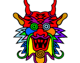 Coloring page Dragon face painted by3