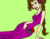 Coloring page Greek woman painted bynuno