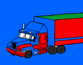 Coloring page Truck trailer painted byethan