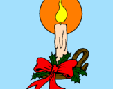 Coloring page Christmas candle painted byLinda