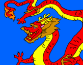 Coloring page Chinese dragon painted bysyrene