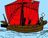 Coloring page Roman boat painted bygonzalo