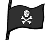 Coloring page Pirate flag painted bypirate flag
