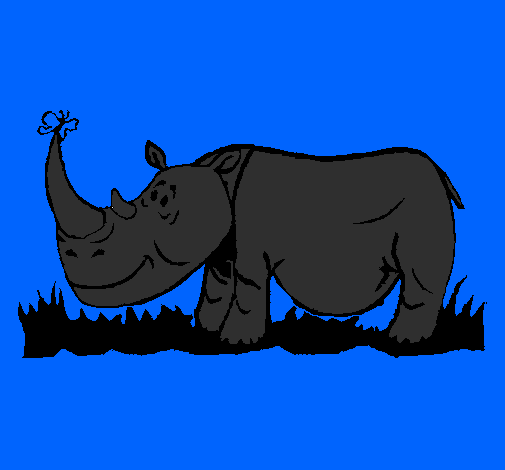 Rhinoceros and butterfly