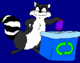 Coloring page Raccoon recycling painted bykalsey