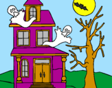 Coloring page Ghost house painted byalina