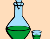 Coloring page Carafe and glass painted bymathooa