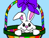 Coloring page Bunny in basket painted byRosalea