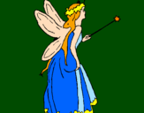 Coloring page Fairy with long hair painted bySamantha