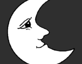 Coloring page Moon painted byLinda