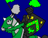 Coloring page Knight on horseback painted byaiden