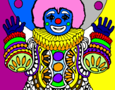 Coloring page Clown dressed up painted byArturo
