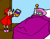 Coloring page Little red riding hood 10 painted byevan burns