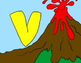 Coloring page Volcano  painted byalex vargas gonzalez
