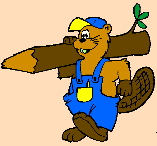 Coloring page Beaver at work painted byPRESIOSA