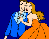 Coloring page The bride and groom painted by alexa