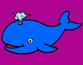 Coloring page Whale shooting out water painted bySammie